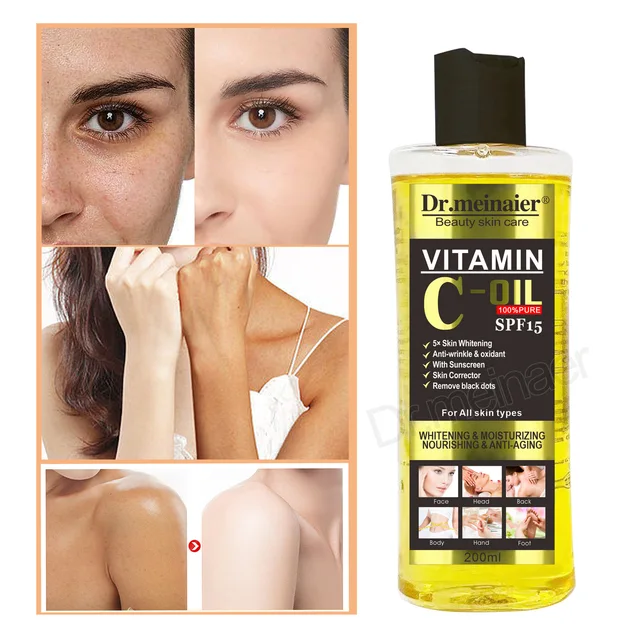 Pure Vitamin C Whitening Oil Facial Body Skin Care Moisturizing Moisturizing Massage Removing Black Natural SPA Moisturizing Oil