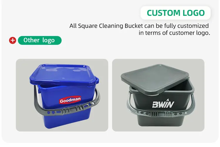 Rectangular Plastic Pail custom water cleaning washing square plastic bucket manufacturer with lids details