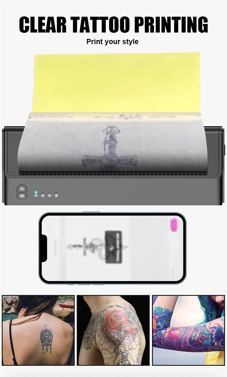 MHT-P8008 Wireless Printer - Efficient Tattoo Stencil Maker