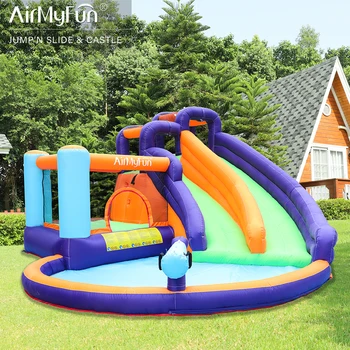 Airmyfun Moonwalk Kid Commercial Double Slide Bouncer Inflatable Water Slide Bouncy House Jumping Castle For Sale