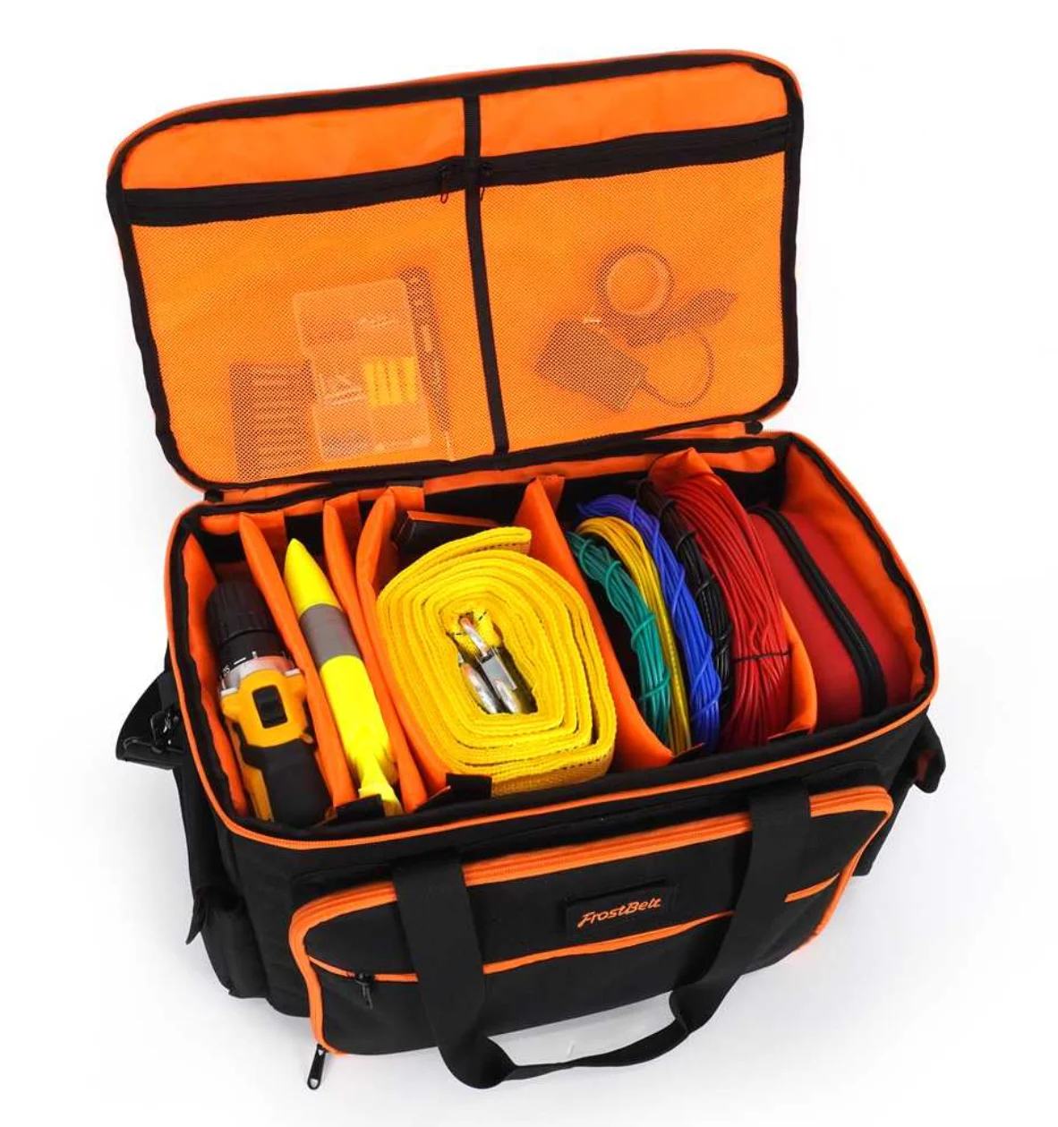 TINYAT Beg Perkakas Beg Galas Juruelektrik Tahan Lama Dengan Poket Berbilang Beg Perkakas Tahan Lasak Untuk Peralatan Tangan Kedap Air Hitam