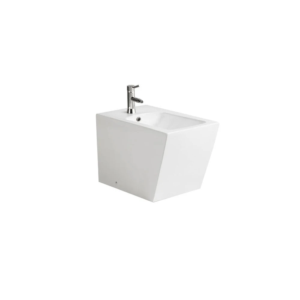 Bathroom WC Seat Female Bidet Toilet Rectangular Shape Wall Mounetd White Glazed Ceramic Bidet