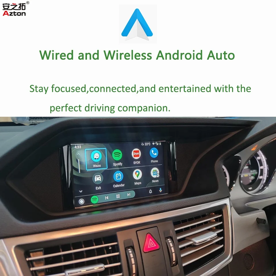 Wireless CarPlay Android Auto Retrofit Interface for Mercedes W204 W176 W246 W166 R231 C218 W212 C117 R172 Rear Camera Decoder