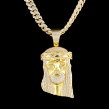 Custom Zircon Jesus Pendants Hip Hop Jewelry Iced Out brass 925 Silver Gold Plated Luxury Necklace Pendant