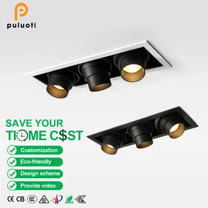 High Quality 30W Indoor LED Spotlight White 15-60° Adjustable Square Ceiling Recessed Energy Saving for Office Hotel MR16/GU10