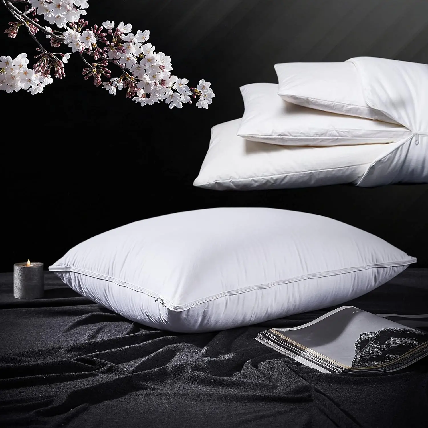 OCS Certificate 100% Cotton Fabric Polyester Filling Adjustable Layer Bedding Pillow