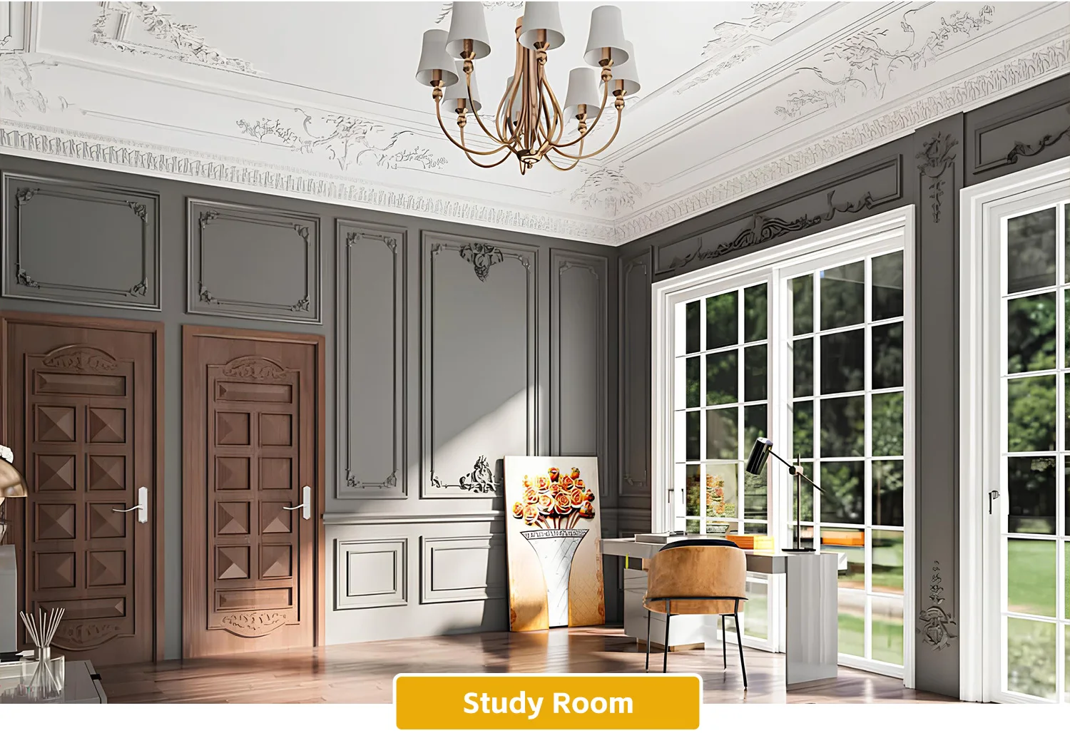 Classic Modern Design PU Moulding Cornice Decorative Ceiling Cornice ...