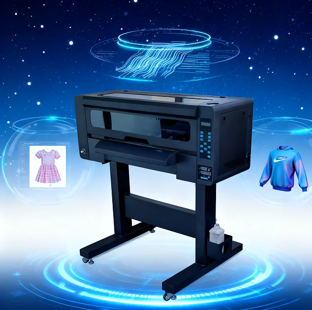 New Industrial A1 DTF Printer 2 Head I3200 60cm Wide Format Inkjet Machine with 1 Year Warranty for Tshirt Clothes Printing