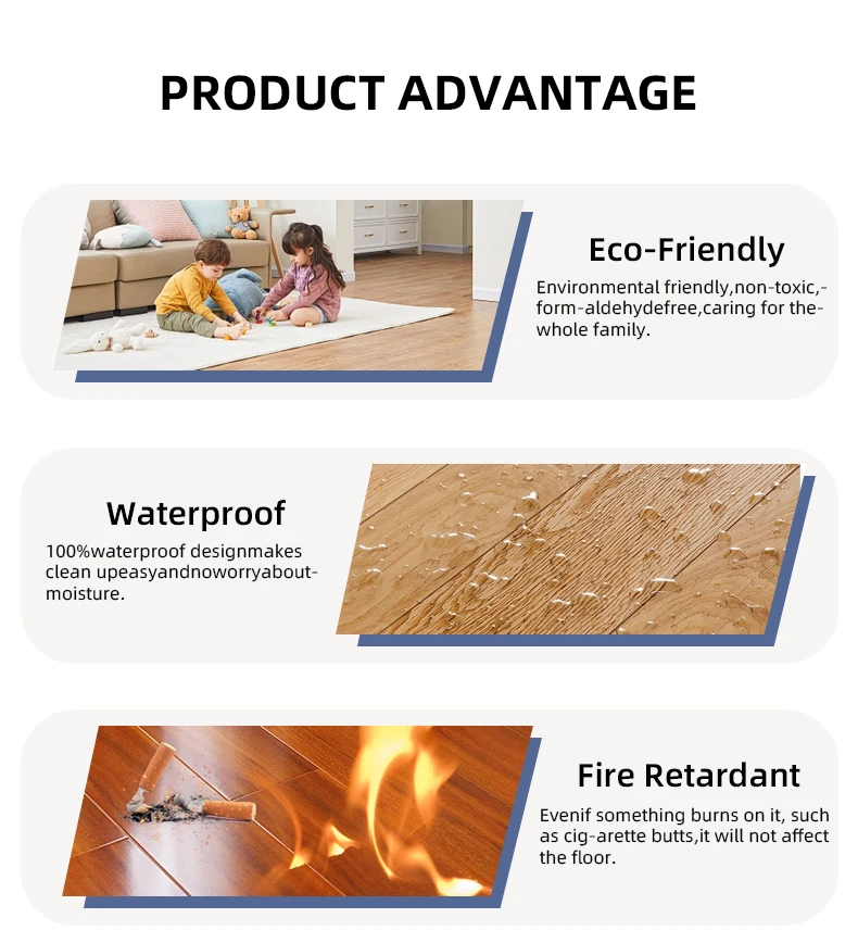 Customizable Fire Retardant SPC Click Flooring with 3D Model Design for Modern Indoor Hotel Applications