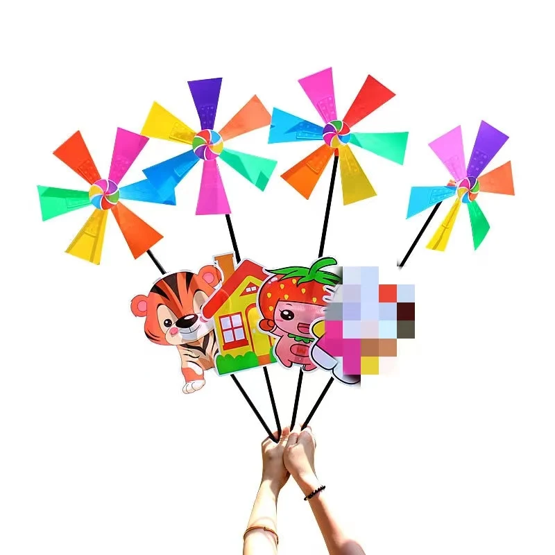Three-dimensional Cartoon Colourful Dutch Windmill Children's Toys Outdoor Garden Decoration Plastic Windmill