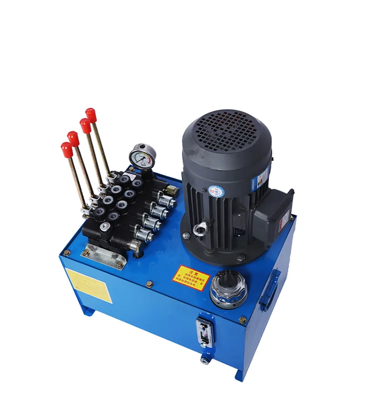 380V 4 kW Bidirectional Hydraulic Power Unit New 4-Way Manual Valve for Balers with 1-Year Warranty