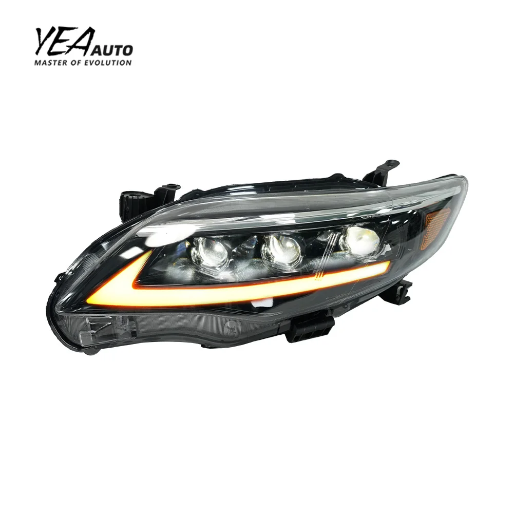 Обновление светодиодных фар с тремя линзами, фары для Toyota Corolla, головной свет светодиодных фар 2010 2011 2013
