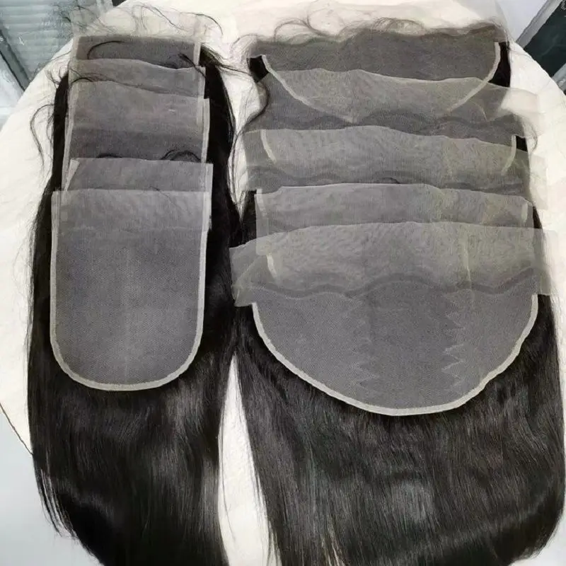 Wholesale HD Swiss Lace Closure 4x4  Hd Brazilian Hair Closure 13x4 Brazilian Human Hair Transparent Lace Frontal Body Wave