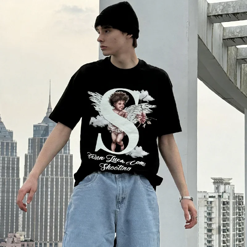 100% Cotton Glow in the Dark Oversized Knitted Reflective Printing T-Shirt for Night Events Running Men Jogging gallery 2
