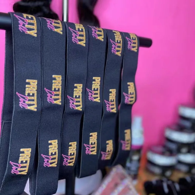 Private Label Adjustable Custom Elastic Band For Lace Hair Lace Melt Band Designer Elastic Bands