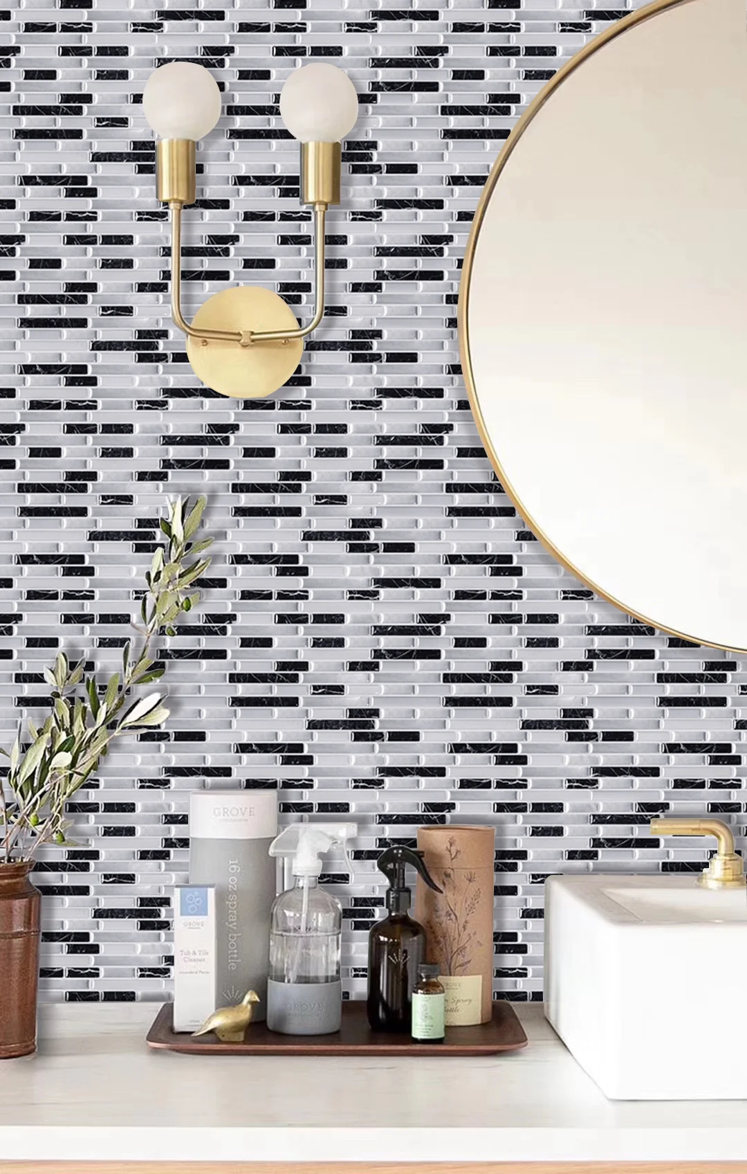 Self Adhesive Wall Tiles for Kitchen Backsplash - Easy Install, image size:1080x1696