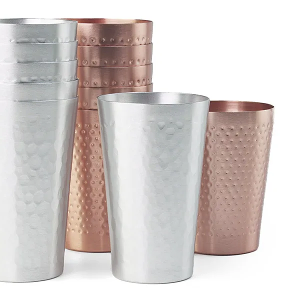 Custom Disposable Party Disposable Cup Metal Anodized Hammered Copper