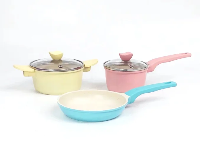 Mini Nonstick Cookware Home Kitchenware Pots Pan Set with Sauce Pan Frying Pans Cooking Pots Mini Series Cooking Sets