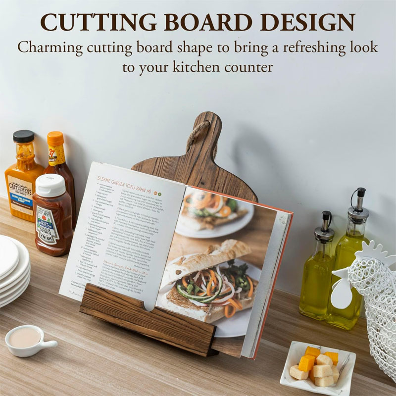 Wooden Cook Book Stand For Kitchen, Recipe Book Holder