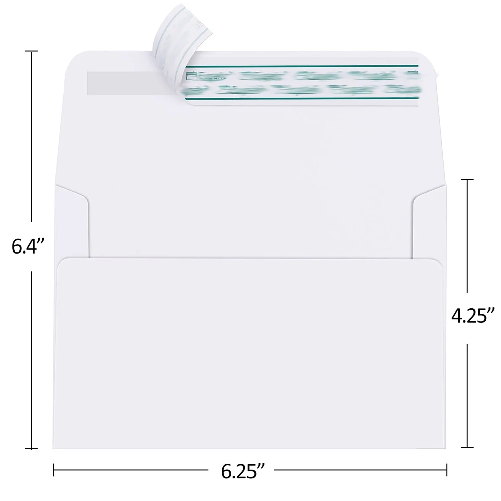 A4 Envelopes Customized 4x6, Self Seal Photo Envelopes for 4x6 Cards, Photos, Invitations, Wedding, Graduation