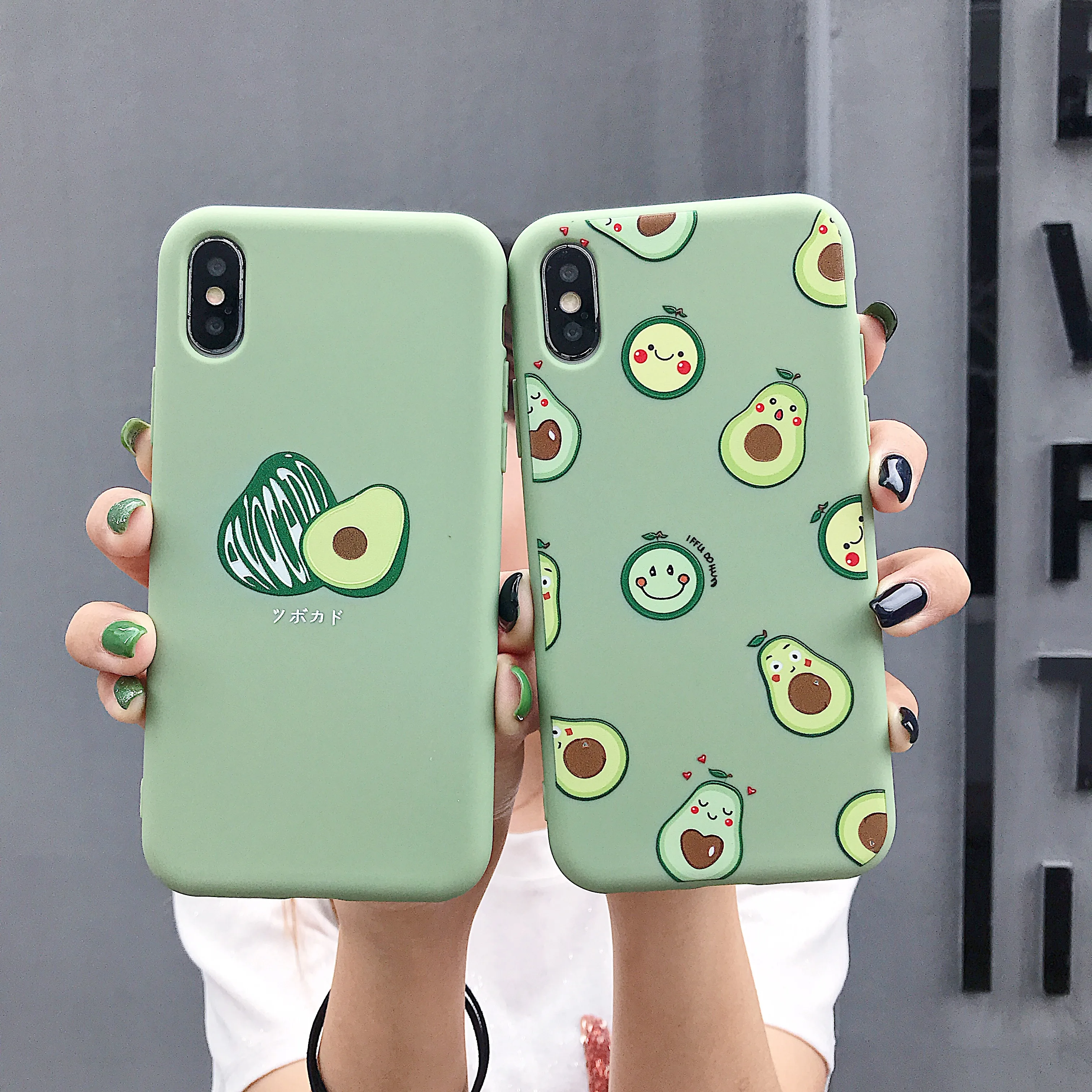 Cute Cartoon Fruit Avocado Soft Tpu Silicone Holder Cover Gift Coque Phone Case For Iphone X Xr Xs 11 12 Pro Max