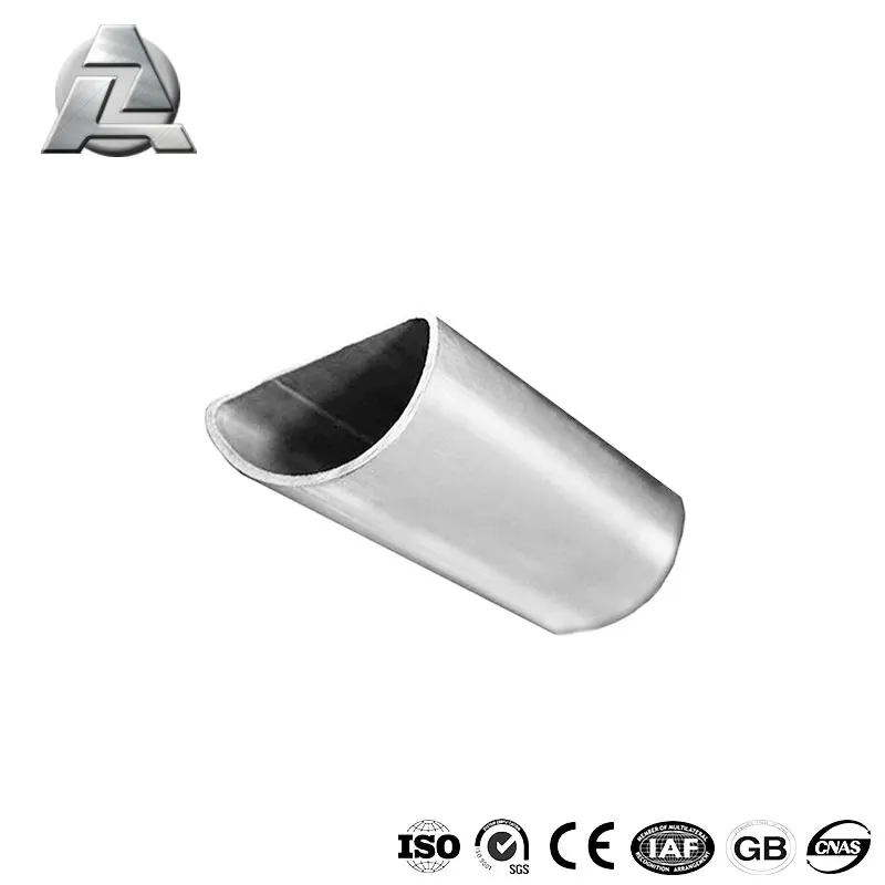Extruded Half Round d Shape Waterproof Aluminium Alloy Tubing Pipe Extrusion Profile for Cable Cover Wire Hider