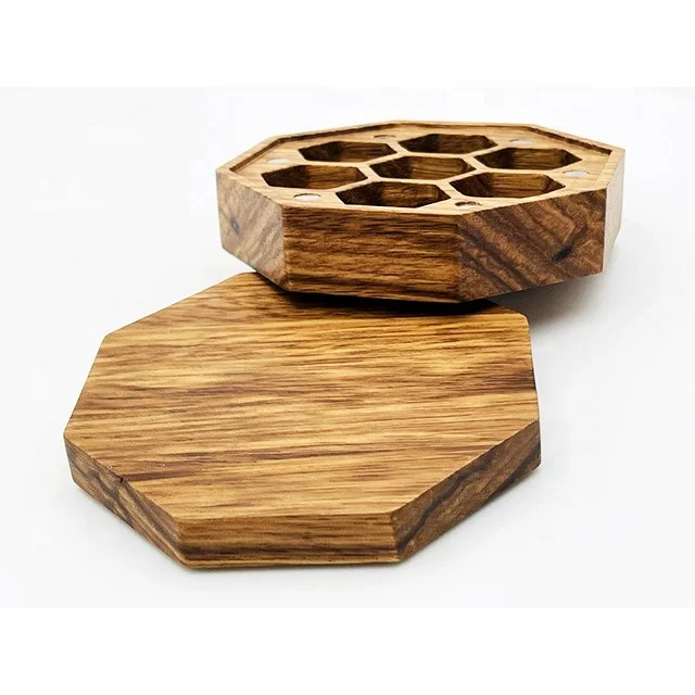 RPG Game Dice Box Polyhedral Dnd Wood Dice Box