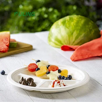 100% Compostable 6 Inch Paper Plates Disposable Party Plates I Heavy Duty  Eco-Friendly Sturdy Appetizer Plates Disposable I Biodegradable Unbleached