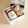 Taza blanca L + Oso de toalla Lafite + Caja de regalo de alta gama