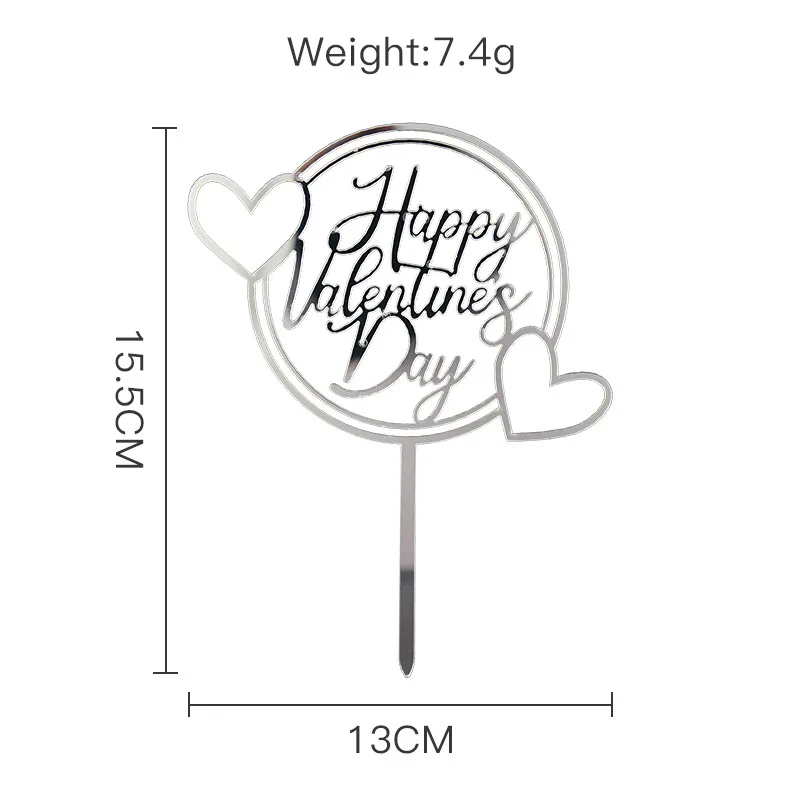 product valentines day  acrylic cake topper happy valentines day party cake decoration959-3