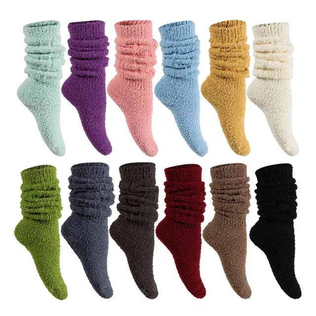 High Quality Soft Cozy Customized Scrunch Socks Warm Colorful Cotton Sports Socks Women Slouch Socks