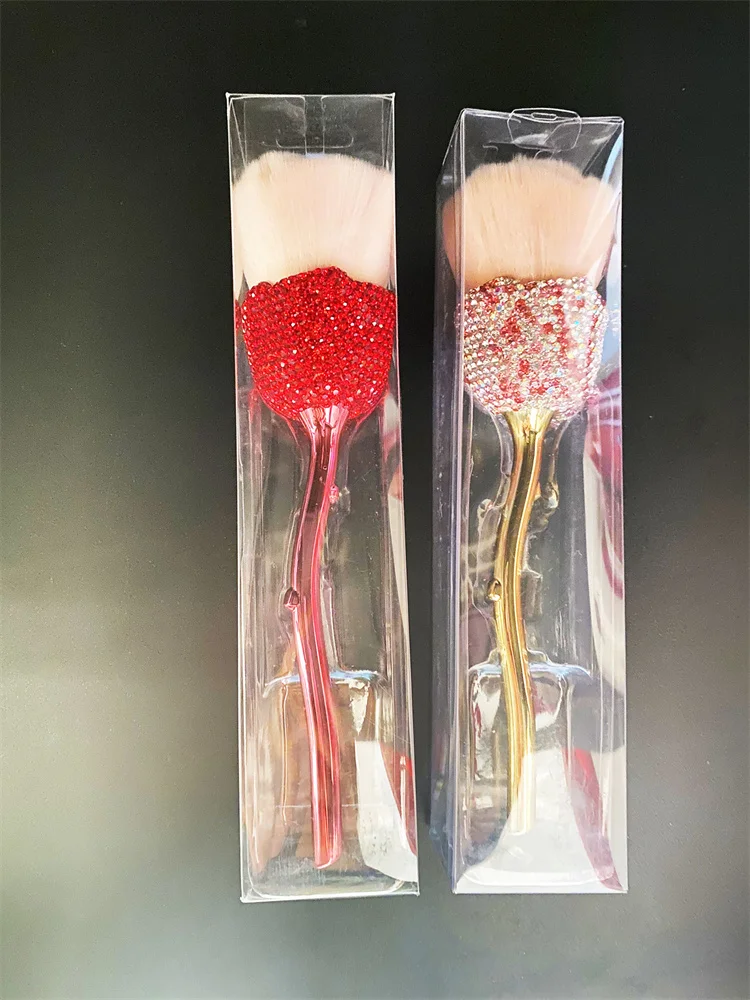 Luxury High Quality Custom Bling Rhinestone Make Up Brush Glitter Handle Diamond Powder Makeup