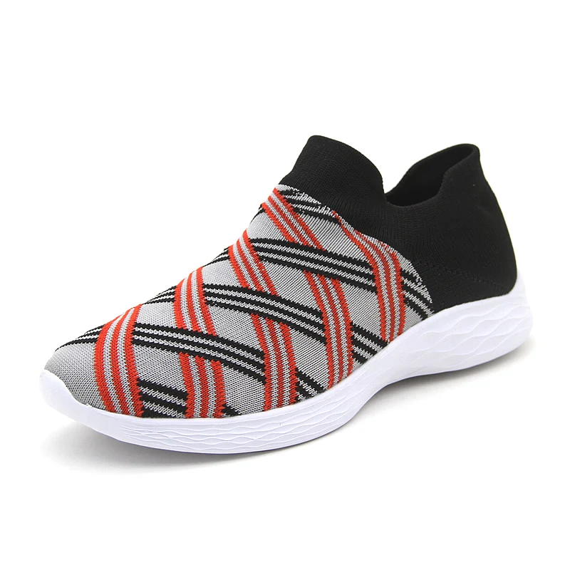 Лидер продаж 2023 модные вязаные женские кроссовки-носки с верхом прогулочная стильная обувь