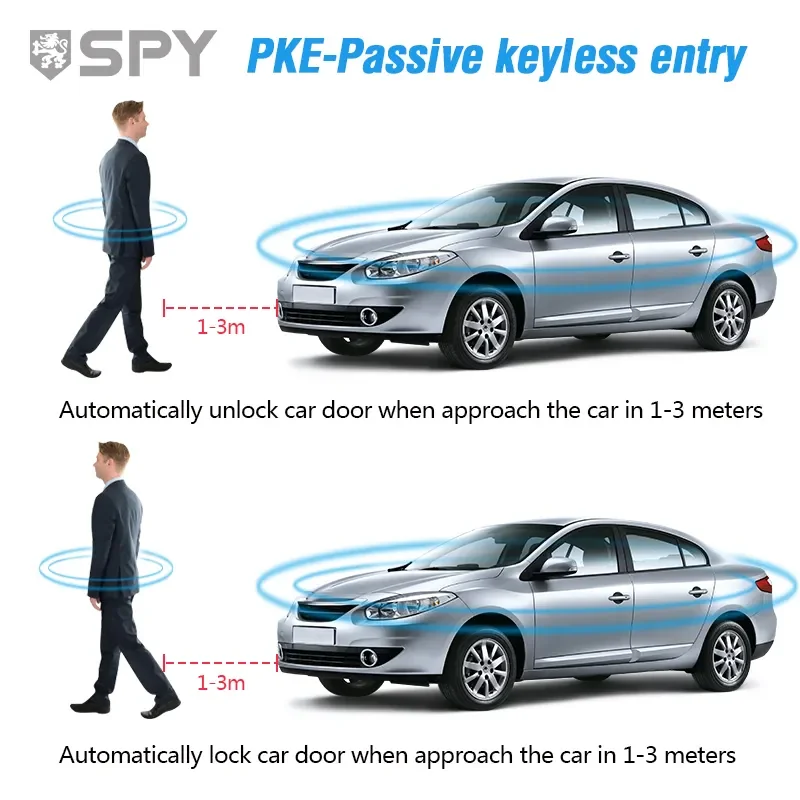 SPY 12V Keyless Entry Anti-Theft Alarm System Auto Car Engine Start/Stop Push Button for Camry Corolla Key Click Keyless Push