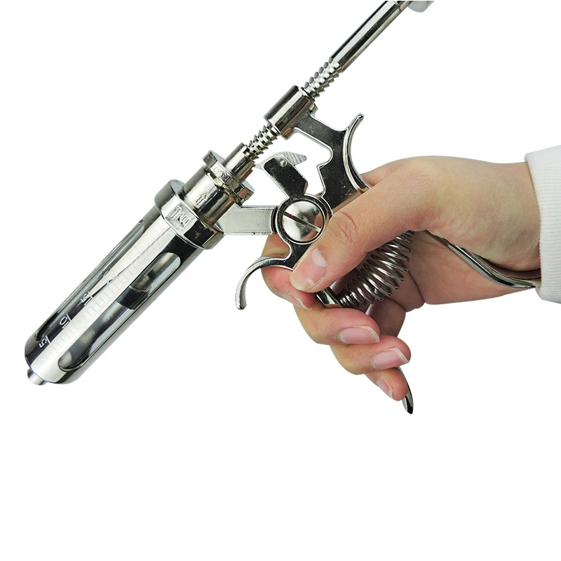 30ml 50ml Metal Veterinary Vaccine Injector Gun Auto Syringe Poultry Injection Automatic Syringes