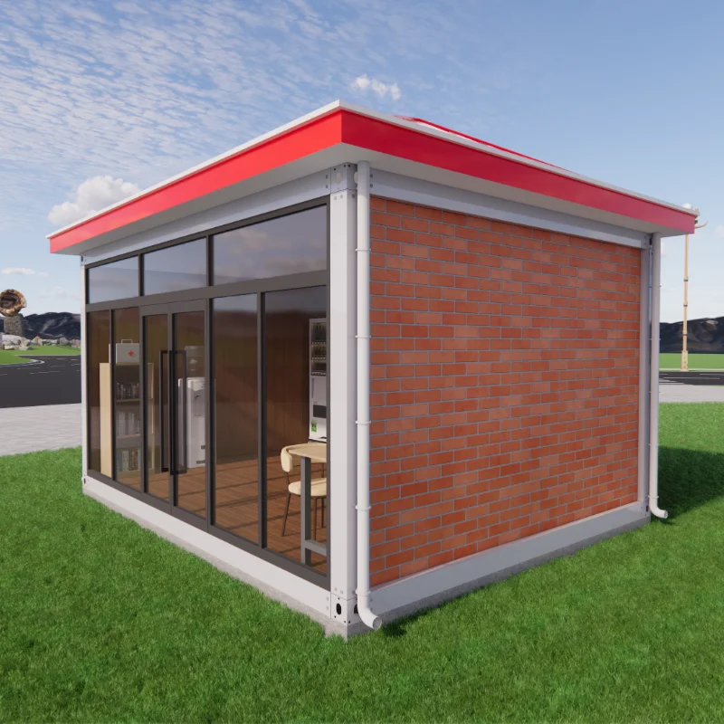Casas Prefabricadas de Lujo en Contenedores Fábrica Durable Casa Prefabricada Modular con Techo a Cuatro Aguas Tienda Minorista