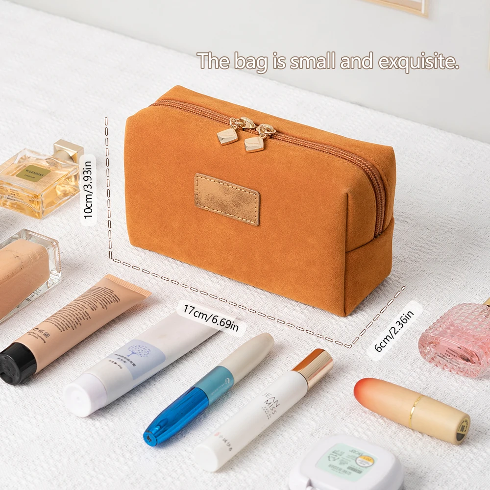 The New French Velvet Style Makeup Bag Toiletry Bag Is Suitable for Women's Simple and Portable Storage Travel UJ004H