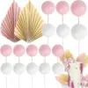 20 pg rice pink foam ball paper fan set