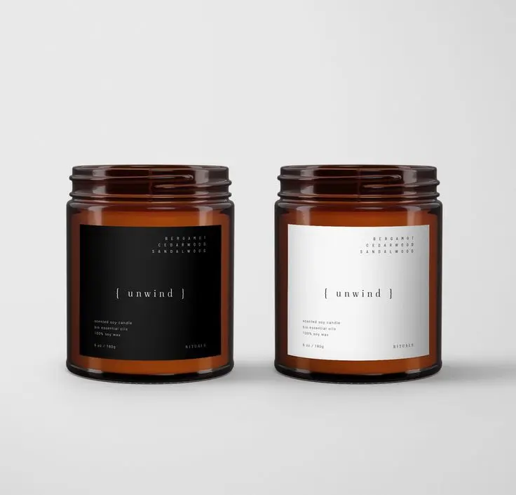 Custom Printed Design Bottle Label Sticker Self-adhesive Gold Foil Logo Glass Candle Jar Label Sticker Custom Design