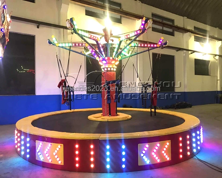 Popular Amusement Park Equipment Round Euro Jumping Bungee Trampoline With CE For Kids