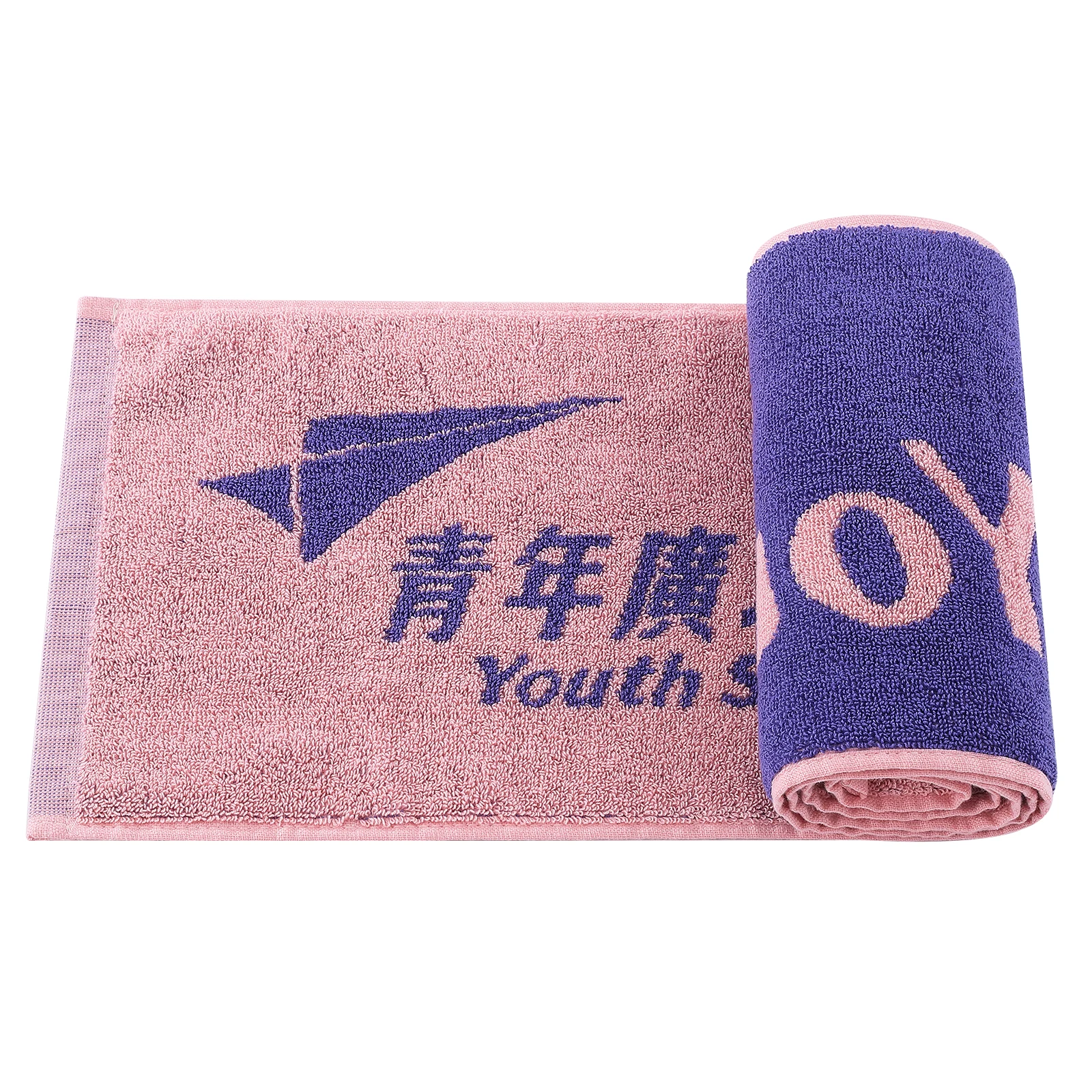 Custom Jacquard Logo  100% Cotton Sports Fitness Towels For Gym