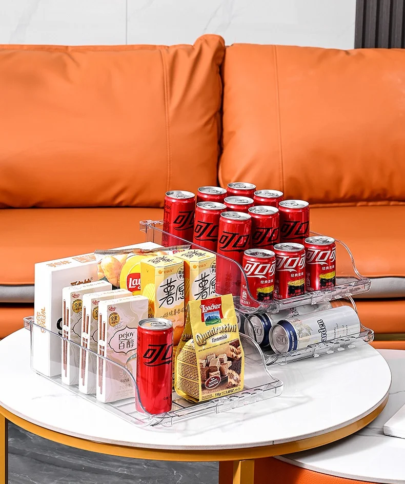 expandable refrigerator food storage box stackabletransparent plastic organizer with adjustable width for home organization-4