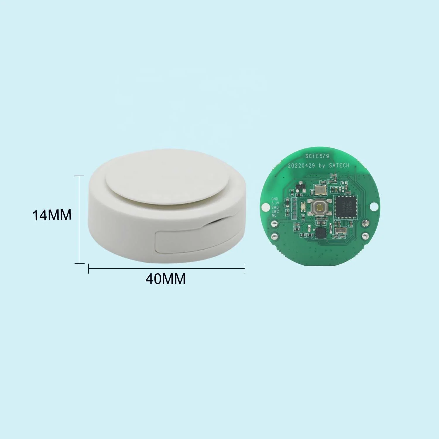 SCiE5 IoT indoor tracking/positioning small Bluetooth 5.0 programmable push button & a buzzer BLE beacon