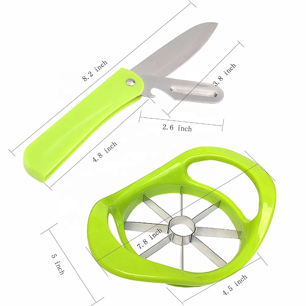 Хит продаж кухонные аксессуары нож из нержавеющей стали для резки фруктов и яблок слайсер с овощечисткой