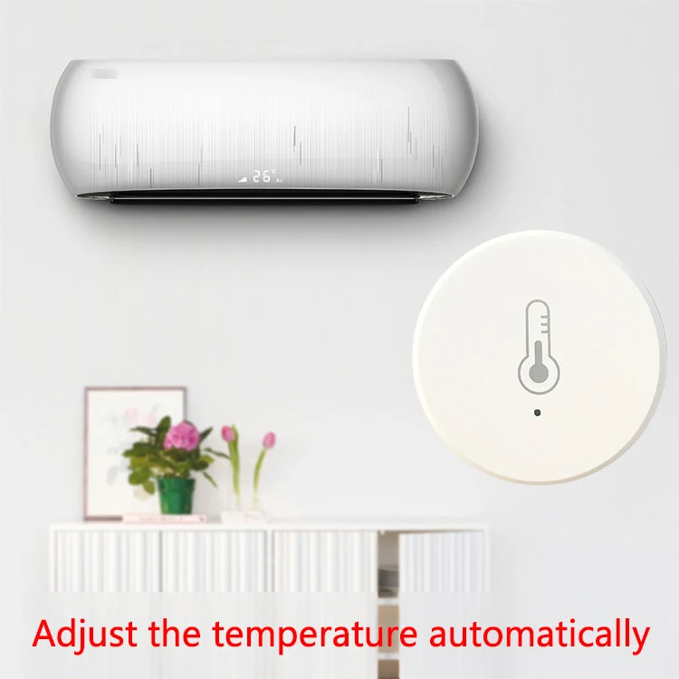 Tuya Smart Zigbee Smart Temperature and Humidity Capteur Sécurité sans fil  avec les capteurs d'humidité de la batterie de la batterie de la batterie  pour la maison intelligente (IH-K009)
