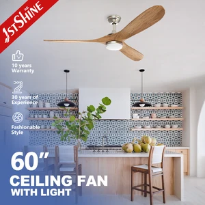 1stshine LED Ceiling Fan Vintage Natural Wind Adjustable LED Light Remote Ceiling Fan