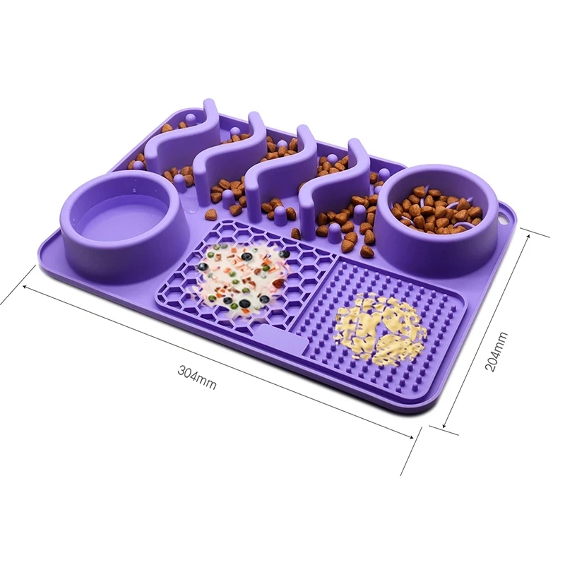 Pet Slow Food Bowl Cat Feeding Bowl Silicone Dog Feeding Licking Mat