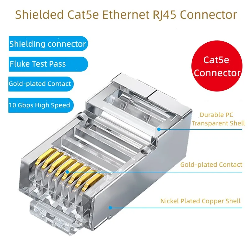Rj45 Pass Through Connector Rj 45 8p8c Cat5e Network Plug Connecteur ...