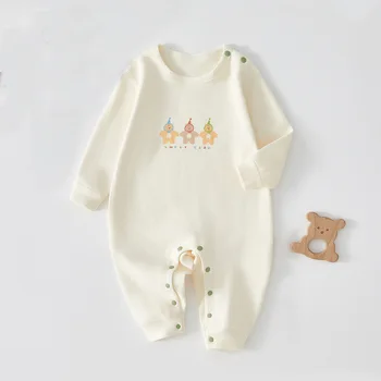 Baby clothes Baby onesie Spring and Fall 2024 newborn baby clothes pure cotton pullover onesie