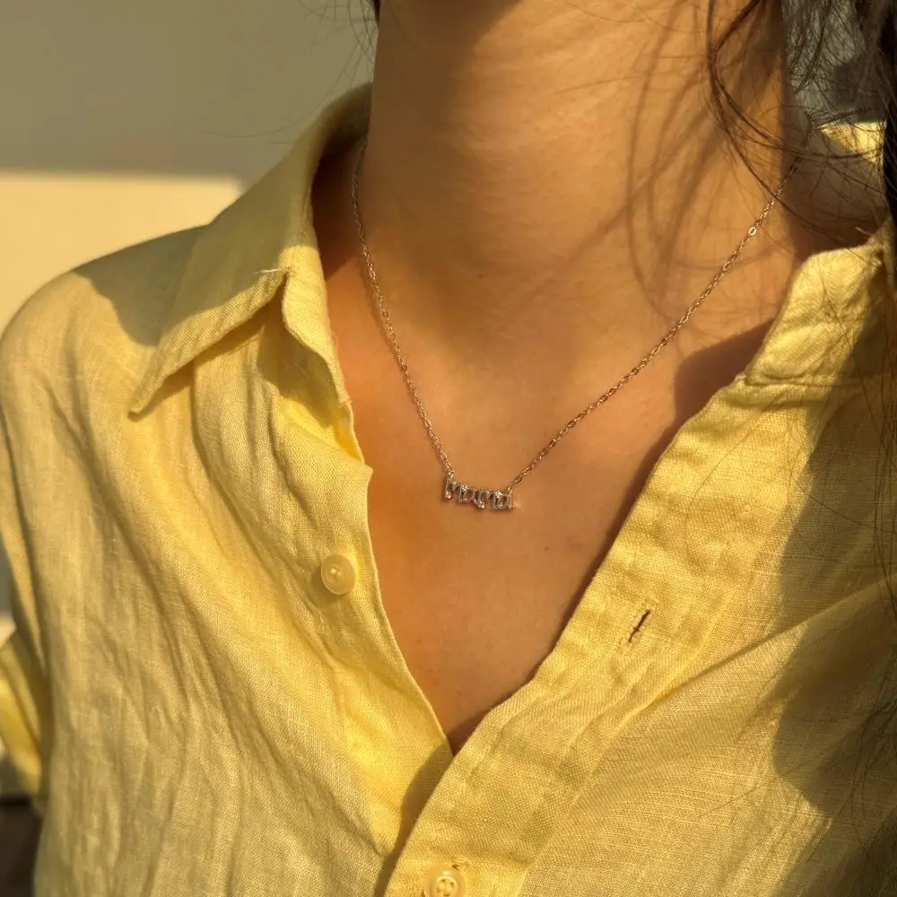 KAKODIY Festival Jewelry 925 Sterling Silver Gold Plated Letter Pendant Necklace (For Women) detail 10